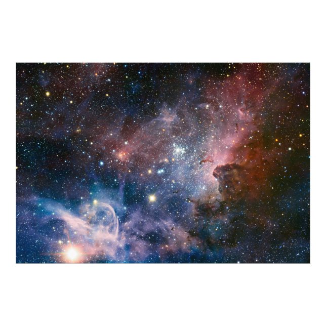 Impression Photo Télescope Nebula Hubble Carina Rouge et Bleu (Devant)