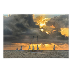 Impression Photo Tempête à venir au coucher du soleil à Key West, F