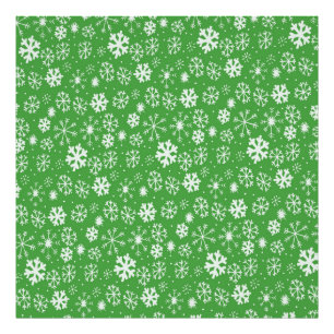 Impression Photo Tempête de flocons de neige avec fond vert