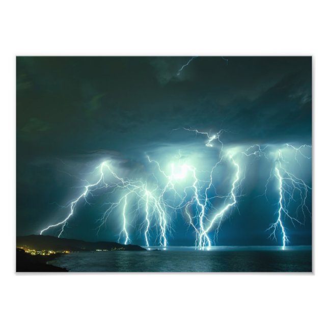 Impression Photo Tempête de foudre du Pacifique (Devant)