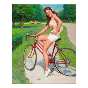 Impression Photo Temps pour un tour - Retro Pin-up Girl