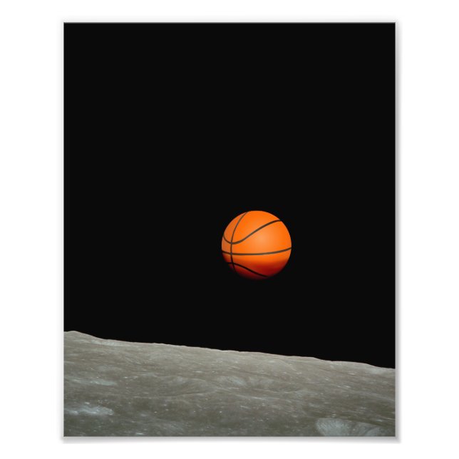 Impression Photo terrain de basket de l'univers lune (Devant)