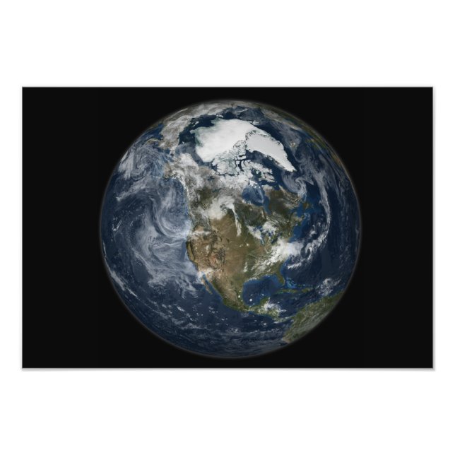 Impression Photo Terre entière montrant l'Amérique du Nord 2 (Devant)