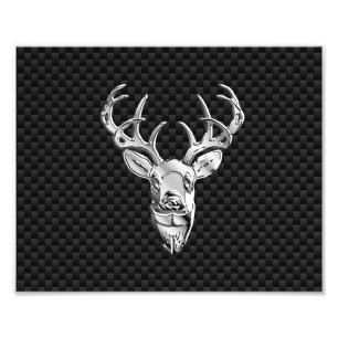 Impression Photo Tête de cerf d'argent sur le décor de fibre de car
