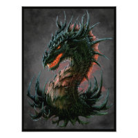 Tête de dragon noir Regal - Couleur complète