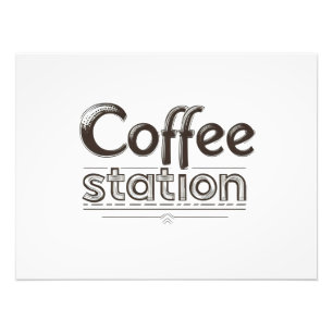 Impression Photo Texte de la station de café