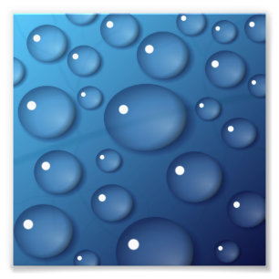 Impression Photo Texture de goutte d'eau bleue