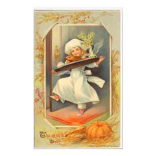 Impression Photo Thanksgiving Day Girl Chef Vintage