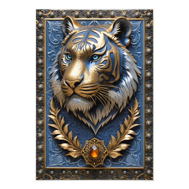 Impression Photo Tigre bleu (Devant)