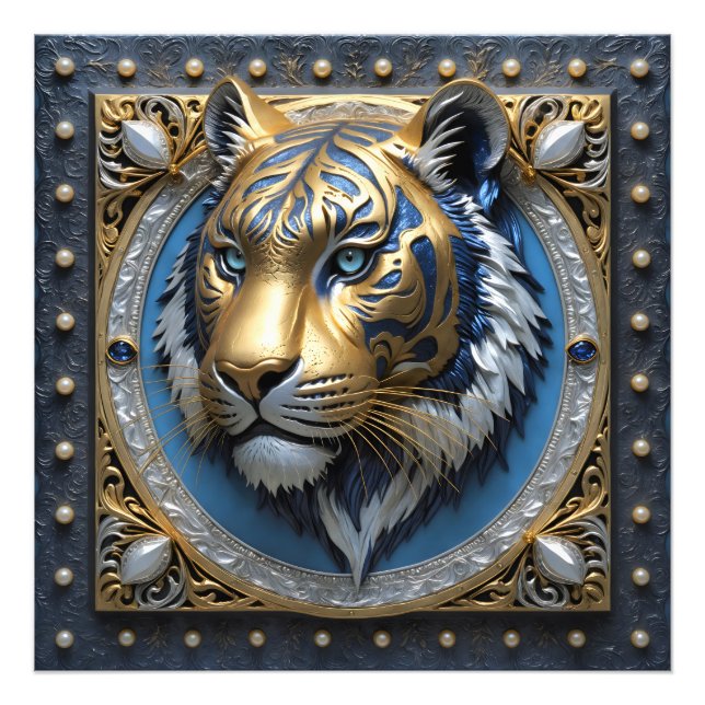 Impression Photo Tigre bleu (Devant)