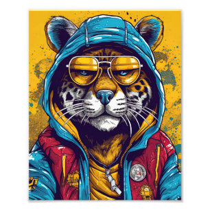 Impression Photo Tigre cool Avec Lunettes De Soleil