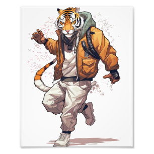Impression Photo Tigre cool Cyberpunk