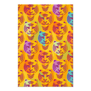 Impression Photo Tigre pattern on dark yellow