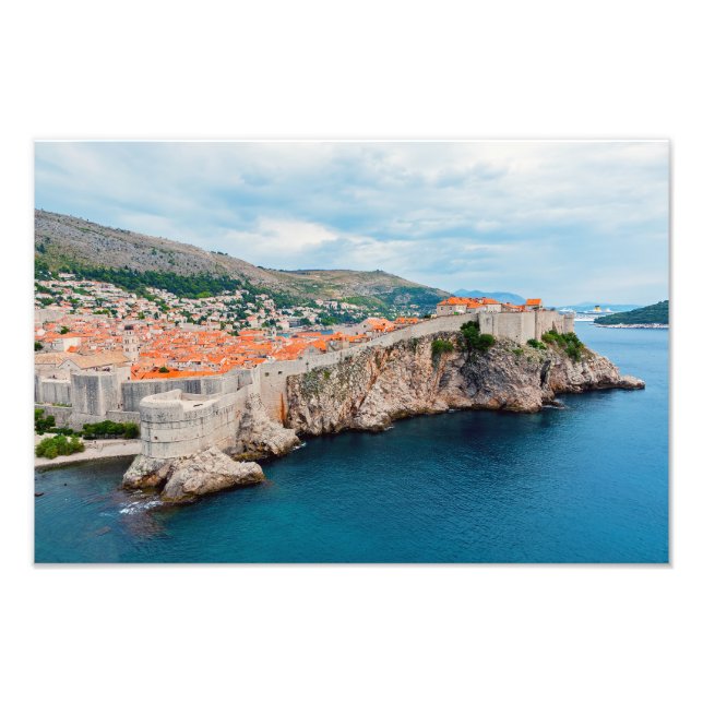Impression Photo Toits et murs de la vieille ville de Dubrovnik - C (Devant)