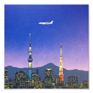 Impression Photo Tokyo Japon Skyline 80s Hiroshi Nagai Art