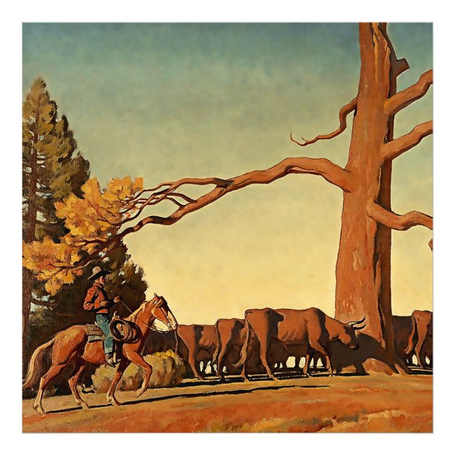 Impression Photo "Top of the Ridge" Western Art de Maynard Dixon (Devant)