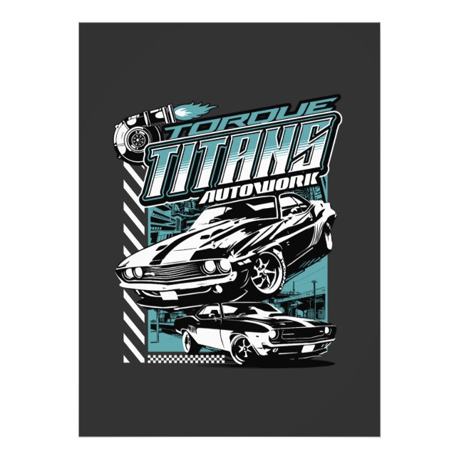 IMPRESSION PHOTO TORQUE TITANS AUTOWORKS - USA LEGEND CARS (Devant)
