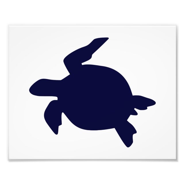 Impression Photo Tortue bleu foncé Horizontale B (Devant)