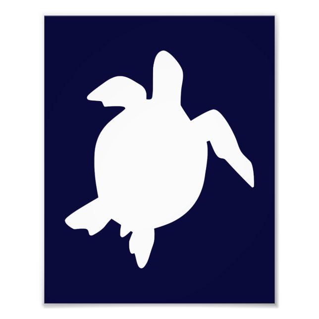 Impression Photo Tortue bleue foncée et blanche Vertical B (Devant)