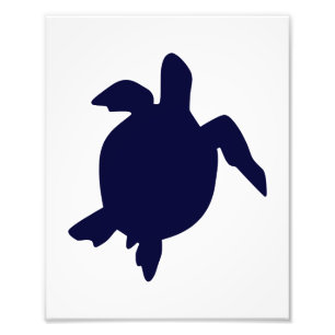Impression Photo Tortue marine bleu foncé Vertical B