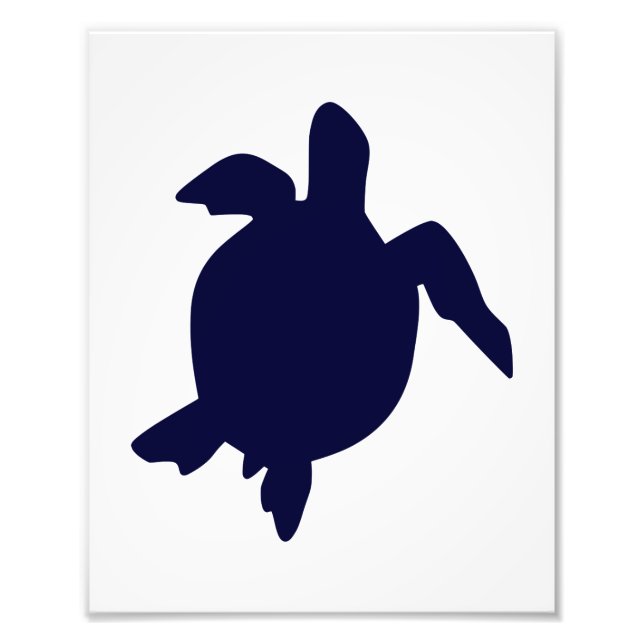 Impression Photo Tortue marine bleu foncé Vertical B (Devant)