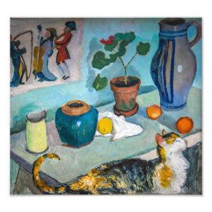 Impression Photo Toujours la vie avec chat   Auguste Macke  