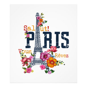 Impression Photo Tour Eiffel Paris Chemise Salut Flower Paris Fra