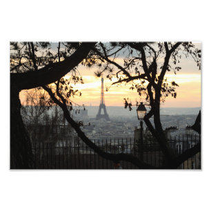 Impression Photo Tour Eiffel Paris Montmartre coucher de soleil -