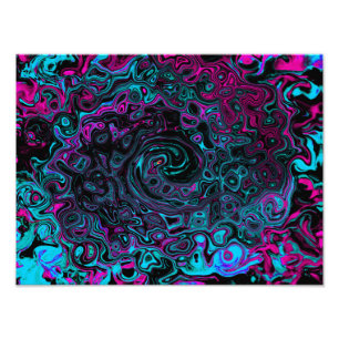 Impression Photo Tourbillon abstrait aquarelle magenta et noir