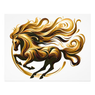 Impression Photo Tourbillon Doré – Cheval royal en mouvement