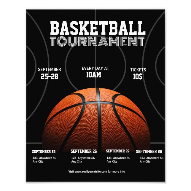 Impression Photo Tournoi de basket-ball universitaire, Basketball S (Devant)