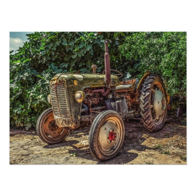 Impression Photo tracteur agricole rustique (Devant)