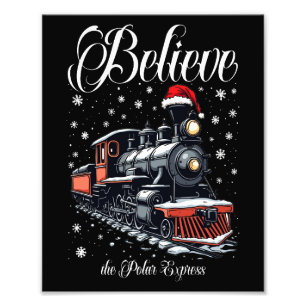 Impression Photo Train de Noël Croyez vintage