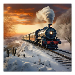 Impression Photo Train en soirée d'hiver