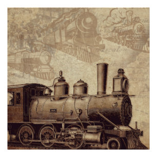 Impression Photo Train vintage et vieux chemin de fer