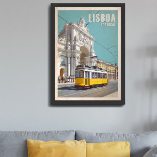 Impression Photo Tramway Jaune, Arc De Rue Augusta. Lisbonne, Portu