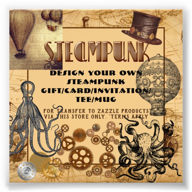 Impression Photo Transfert Modèle STEAMPUNK À N'IMPORTE QUEL Cadeau (Devant)