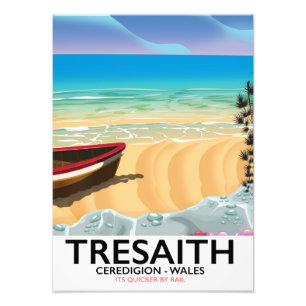Impression Photo Tresaith, affiche de bord de la mer du Pays de