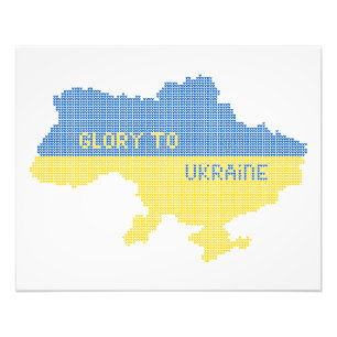 Impression Photo Tricot Ukraine texte de la carte d'Etat Gloire à l
