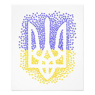 Impression Photo Trident heraldique ukrainien tryzub étoiles disper