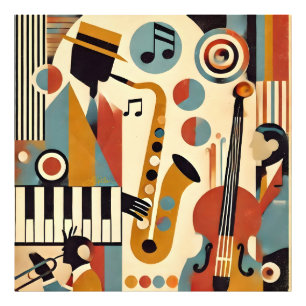 Impression Photo Trio minimaliste moderne de l'ère du jazz du milie