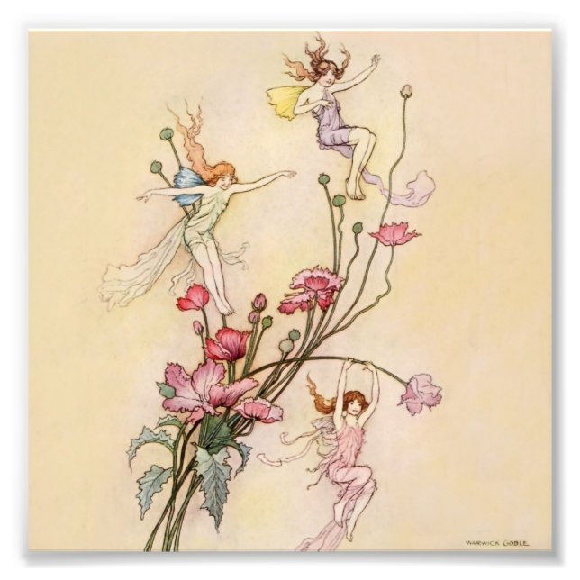 Impression Photo "Trois esprits fous de joie" par Warwick Goble (Devant)