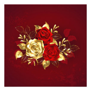 Impression Photo Trois roses de joaillerie