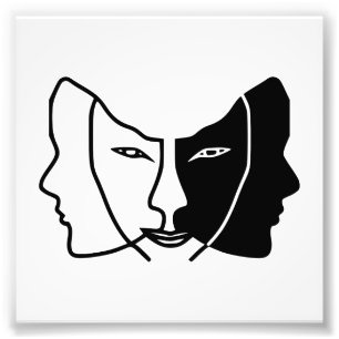 Impression Photo trois visages noircissent les Gémeaux blancs