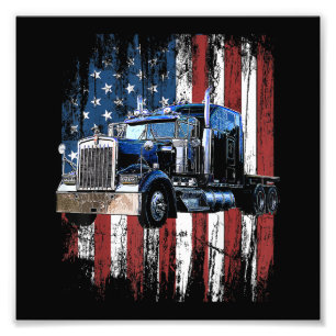 Impression Photo Trucker American Flag Truck Driver Truck Driver Gi