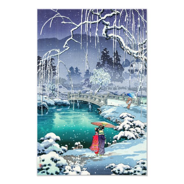 Impression Photo Tsuchiya Koitsu - Neige de printemps à Maruyama (Devant)