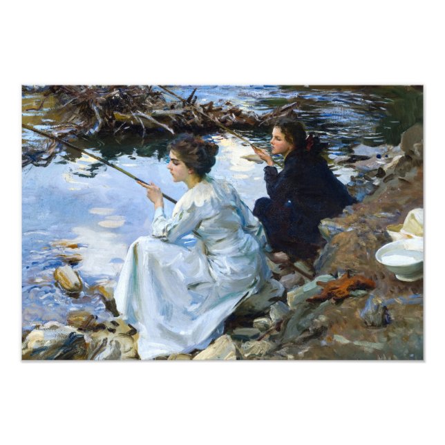 Impression Photo Two Girls Fishing, 1912 par John Singer Sargent (Devant)