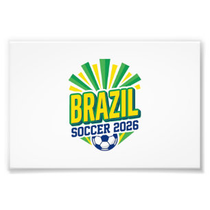 Impression Photo Typographie de pays gras football Brésil 2026 