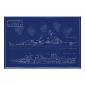 Impression Photo U.S.S. The Sullivans Fine Art Blueprint