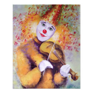 Impression Photo Un clown doux jouant du violon